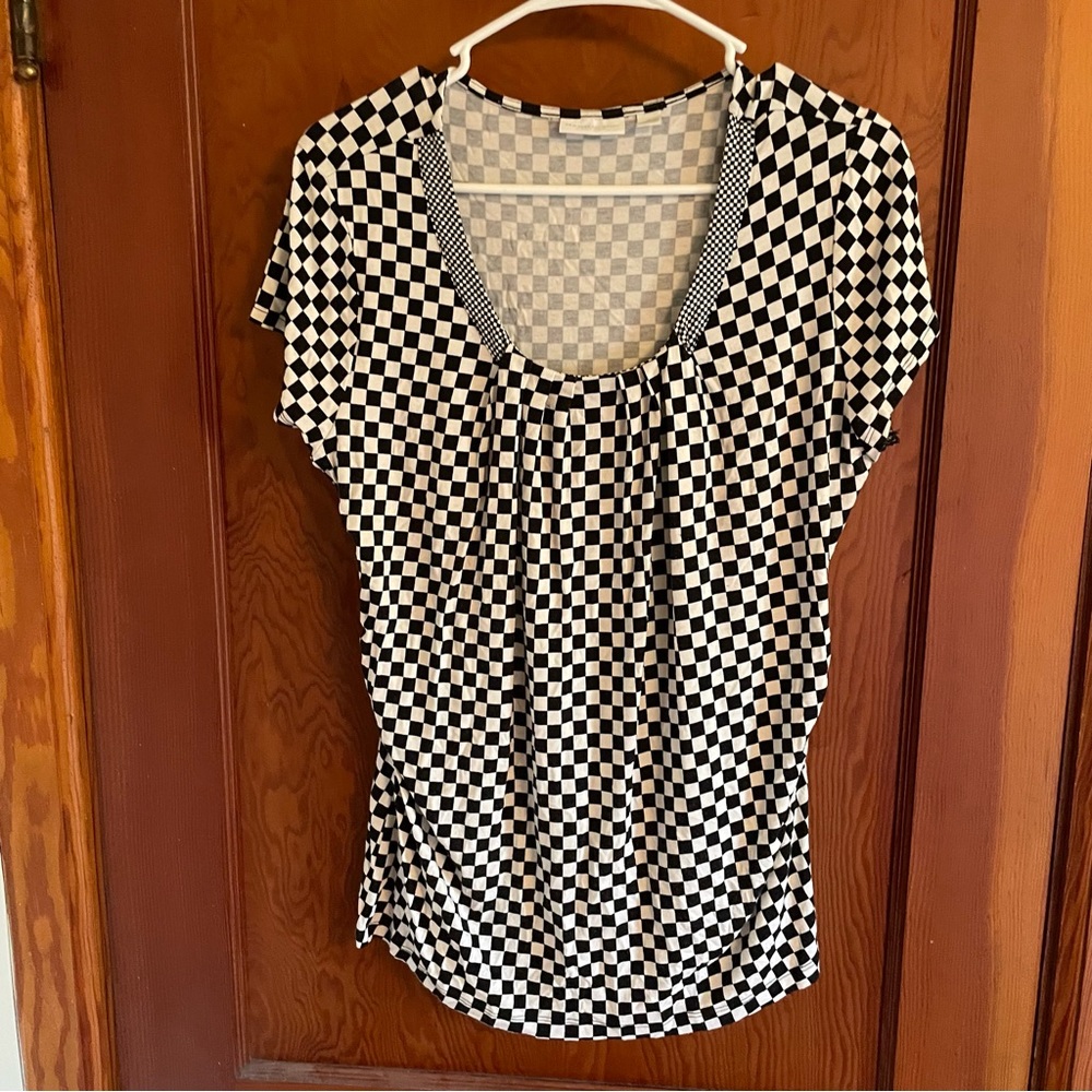 New York and Company checkerboard print top